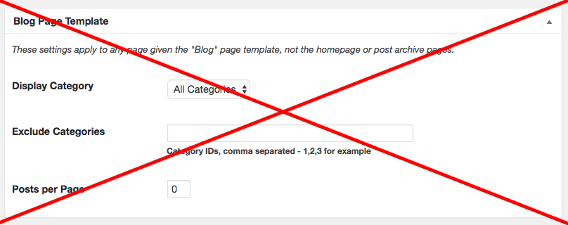 Remove Blog Page Template Settings from Genesis Theme Settings