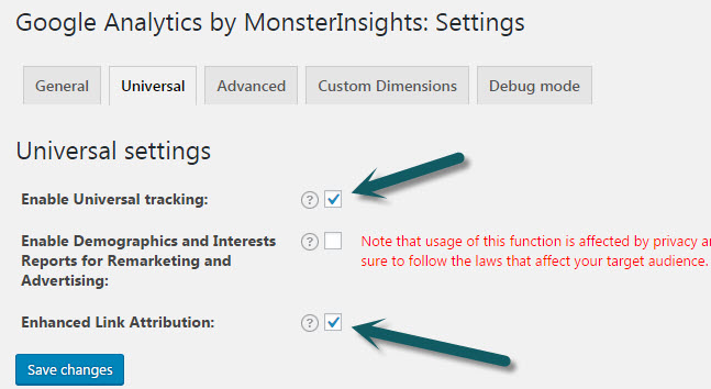 monsterinsights-analytics-settings